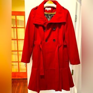 Calvin Klein Wool Coat - Red Size 10